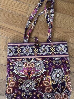 Vintage Vera Bradley SAFARI SUNSET Tote Shoulder Bag Purple Orange Y2K